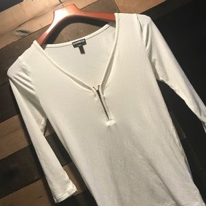 Express 3/4 sleeve zip shirt